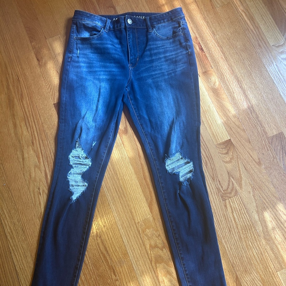 Women's Distressed Blue Jeans American Eagle